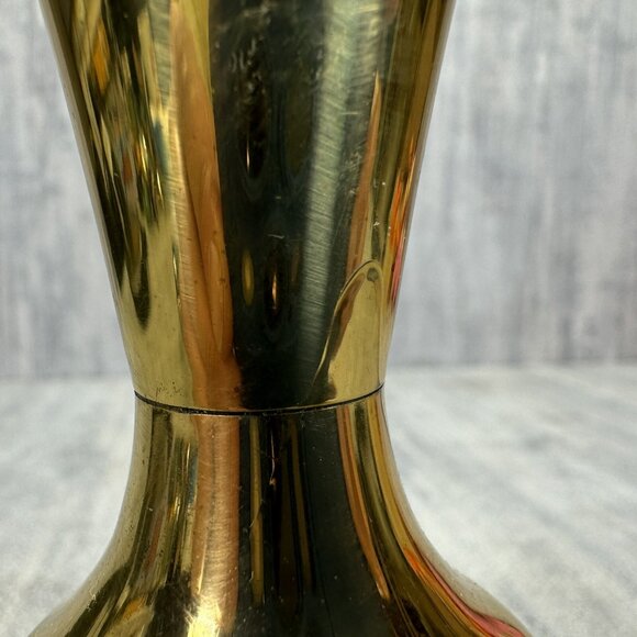 DELFT Holland Hand Painted Ceramic and Brass Vase - Picture 5 of 11